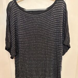 White House Black Market Long Blouse with Half Sleeves, Striped, Size XL